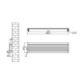 Sorrento Linea Midnight Black Oval Designer Radiator 295x1200mm Single Panel 1433 BTU - Horizontal Bars