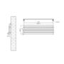Riace Linea Dark Grey Anthracite Flat Designer Radiator 350x1200mm Single Panel 1601 BTU - Horizontal Bars