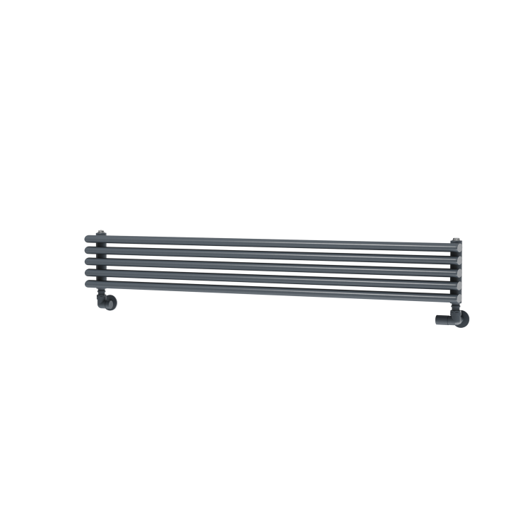 Ventura Dark Grey Anthracite Oval Unique Designer Radiator 175x1200mm Single Panel 1147 BTU
