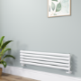 Sorrento Linea White Oval Designer Radiator 295x1200mm Single Panel 1433 BTU - Horizontal Bars