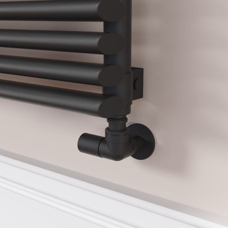 Ventura Midnight Black Oval Unique Designer Radiator 175x1400mm Single Panel 1348 BTU