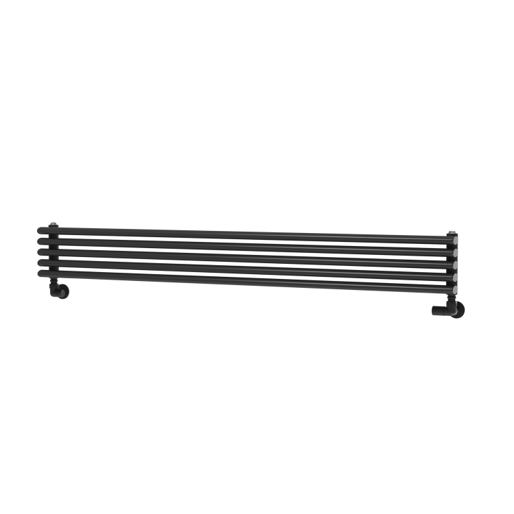 Ventura Midnight Black Oval Unique Designer Radiator 175x1400mm Single Panel 1348 BTU