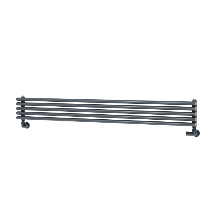Ventura Dark Grey Anthracite Oval Unique Designer Radiator 175x1400mm Single Panel 1348 BTU