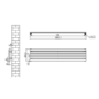Sorrento Linea Dark Grey Anthracite Oval Designer Radiator 295x1400mm Single Panel 1659 BTU - Horizontal Bars