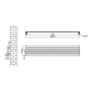 Sorrento Linea Midnight Black Oval Designer Radiator 295x1600mm Single Panel 1891 BTU - Horizontal Bars