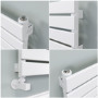 Riace Linea White Flat Designer Radiator 350x1600mm Single Panel 2109 BTU - Horizontal Bars