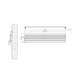 Riace Linea White Flat Designer Radiator 350x1600mm Single Panel 2109 BTU - Horizontal Bars