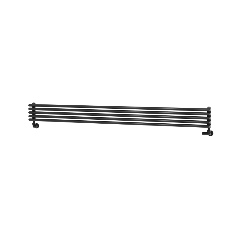 Ventura Midnight Black Oval Unique Designer Radiator 175x1800mm Single Panel 1754 BTU