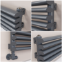 Ventura Dark Grey Anthracite Oval Unique Designer Radiator 175x1800mm Single Panel 1754 BTU