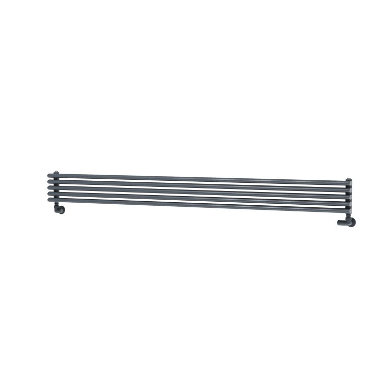 Ventura Dark Grey Anthracite Oval Unique Designer Radiator 175x1800mm Single Panel 1754 BTU