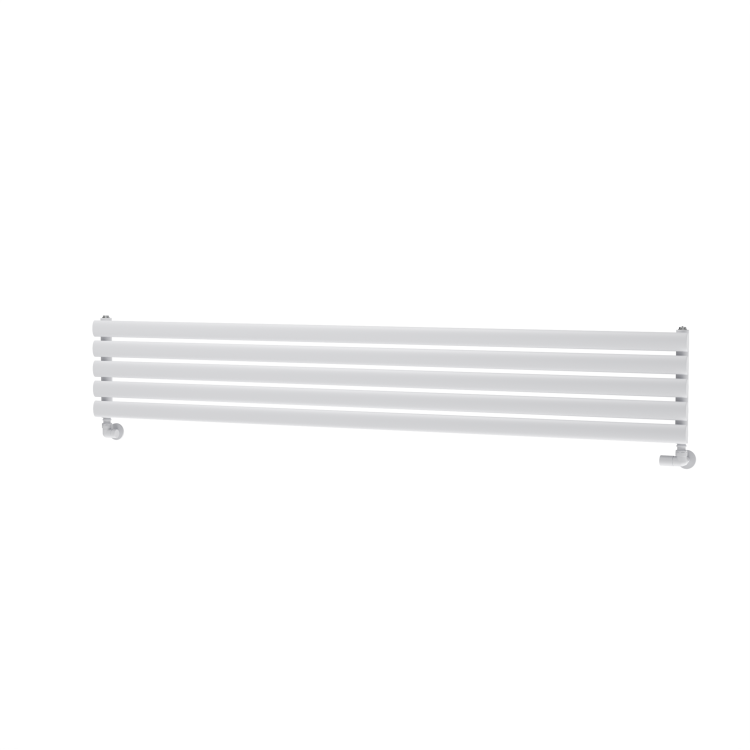 Sorrento Linea White Oval Designer Radiator 295x1800mm Single Panel 2126 BTU - Horizontal Bars