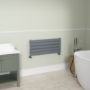 Riace Linea Dark Grey Anthracite Flat Designer Radiator 350x800mm Single Panel 1106 BTU - Horizontal Bars