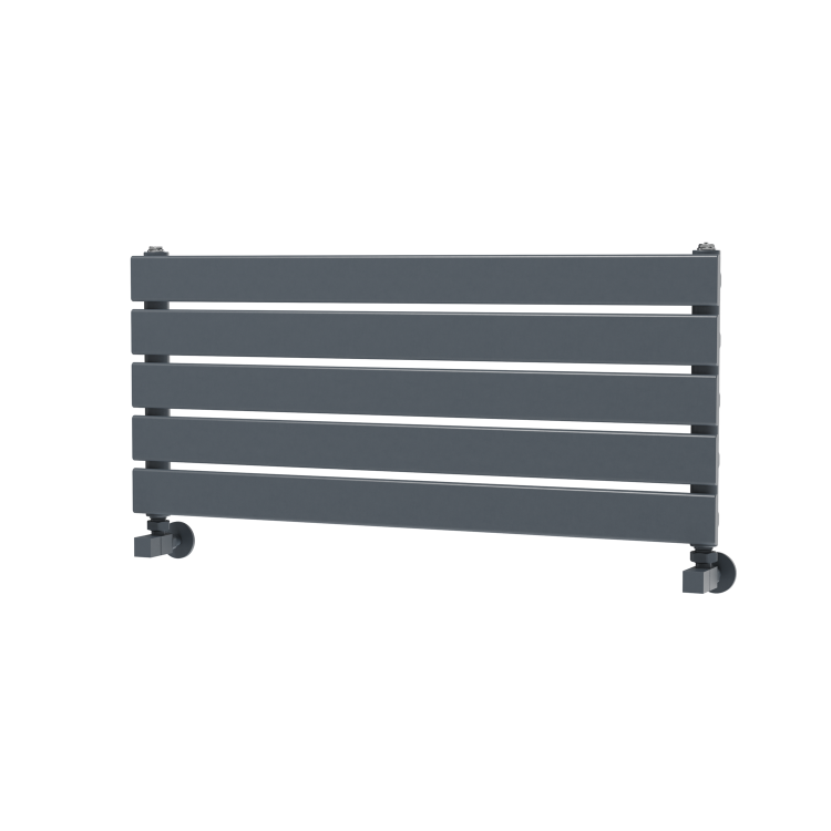 Riace Linea Dark Grey Anthracite Flat Designer Radiator 350x800mm Single Panel 1106 BTU - Horizontal Bars