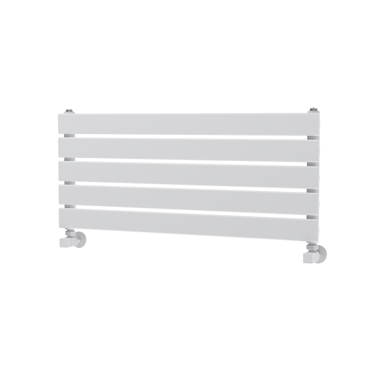 Riace Linea White Flat Designer Radiator 350x800mm Single Panel 1106 BTU - Horizontal Bars