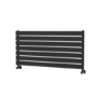Riace Linea Midnight Black Flat Designer Radiator 490x1000mm Single Panel 1891 BTU - Horizontal Bars