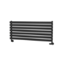 Sorrento Linea Midnight Black Oval Designer Radiator 413x1000mm Single Panel 1696 BTU - Horizontal Bars