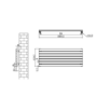 Sorrento Linea Midnight Black Oval Designer Radiator 413x1000mm Single Panel 1696 BTU - Horizontal Bars