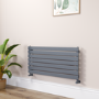 Riace Linea Dark Grey Anthracite Flat Designer Radiator 490x1000mm Single Panel 1891 BTU - Horizontal Bars