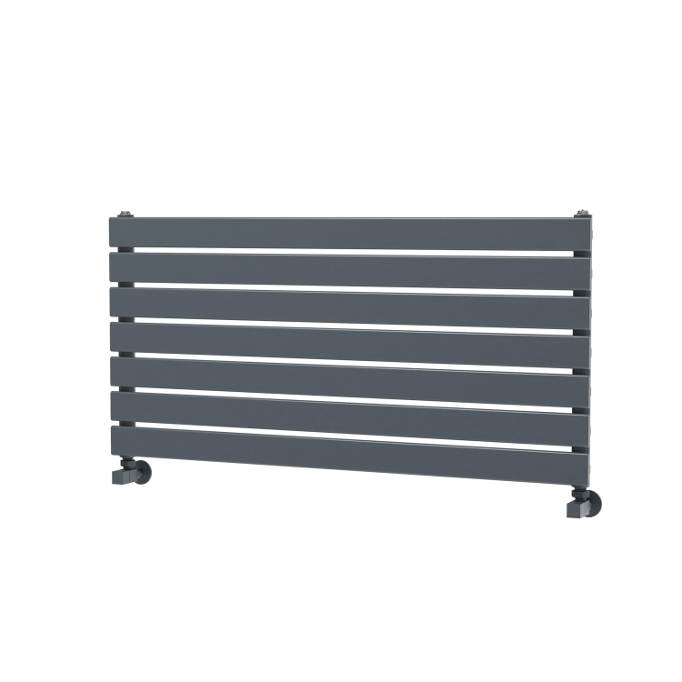 Riace Linea Dark Grey Anthracite Flat Designer Radiator 490x1000mm Single Panel 1891 BTU - Horizontal Bars