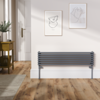 Ventura Dark Grey Anthracite Oval Unique Designer Radiator 245x1000mm Single Panel 1242 BTU