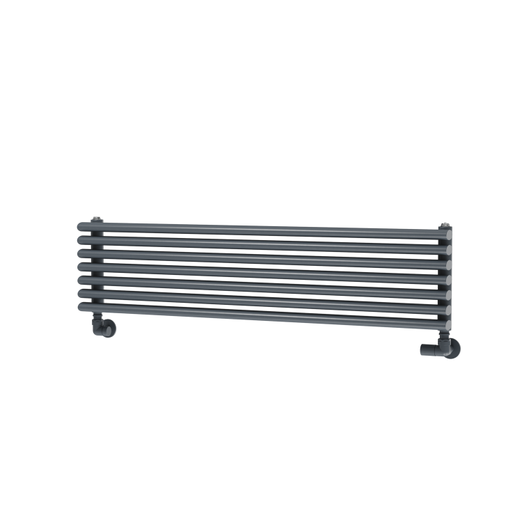 Ventura Dark Grey Anthracite Oval Unique Designer Radiator 245x1000mm Single Panel 1242 BTU