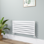 Riace Linea White Flat Designer Radiator 490x1000mm Single Panel 1891 BTU - Horizontal Bars