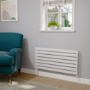 Riace Linea White Flat Designer Radiator 490x1000mm Single Panel 1891 BTU - Horizontal Bars