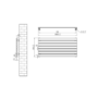 Riace Linea White Flat Designer Radiator 490x1000mm Single Panel 1891 BTU - Horizontal Bars