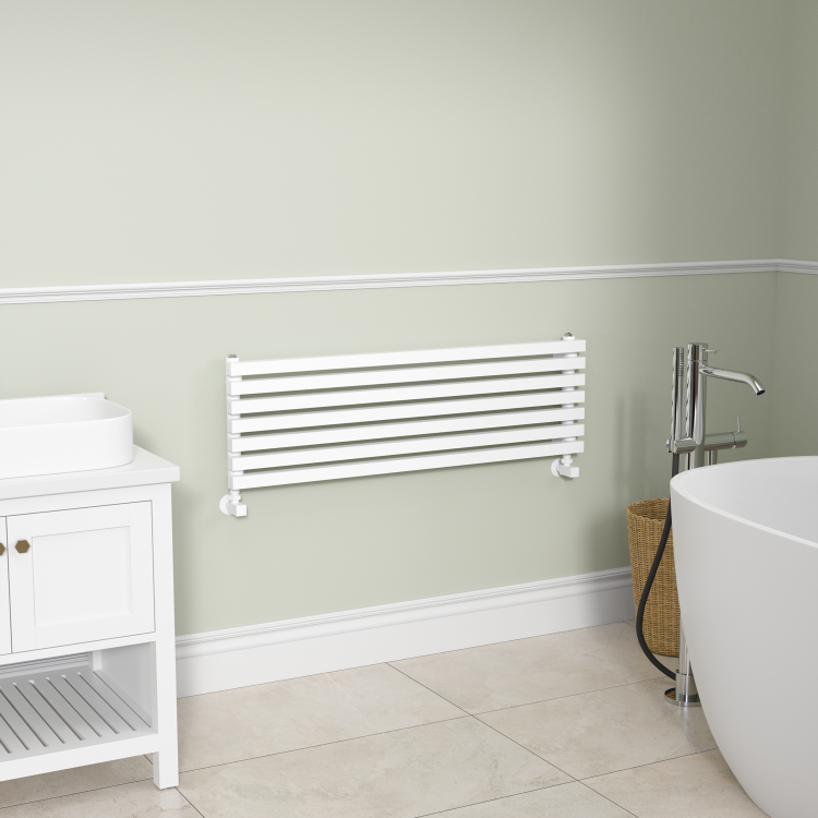 Ravello White Square Designer Radiator 315x1000mm Single Panel 1502 BTU