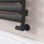 Sorrento Linea Midnight Black Oval Designer Radiator 413x1200mm Single Panel 2007 BTU - Horizontal Bars