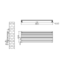Sorrento Linea Midnight Black Oval Designer Radiator 413x1200mm Single Panel 2007 BTU - Horizontal Bars
