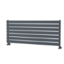 Riace Linea Dark Grey Anthracite Flat Designer Radiator 490x1200mm Single Panel 2239 BTU - Horizontal Bars