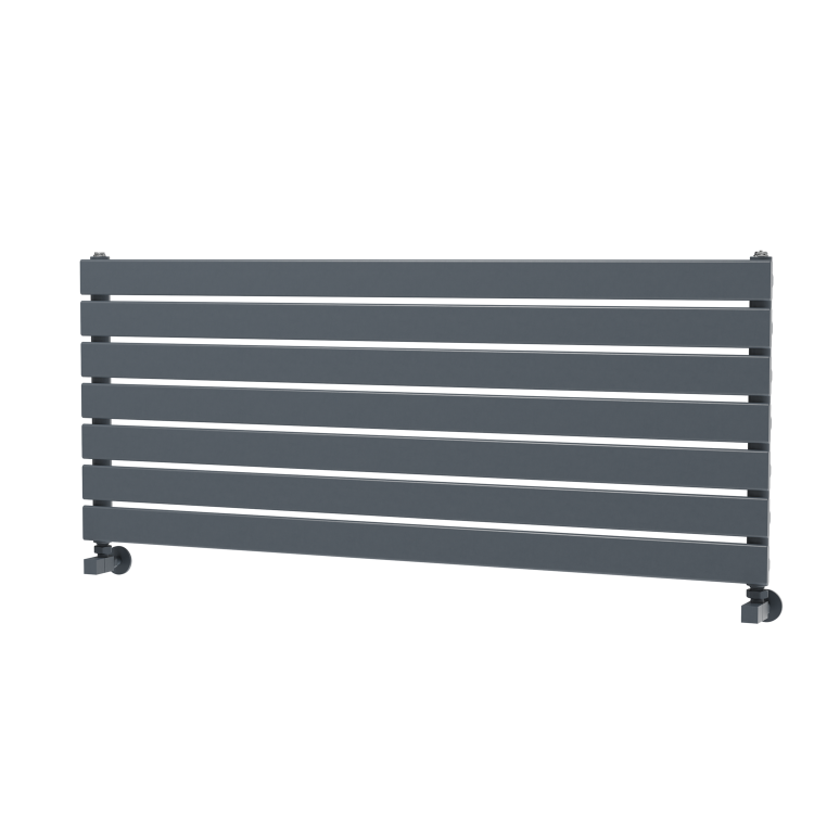 Riace Linea Dark Grey Anthracite Flat Designer Radiator 490x1200mm Single Panel 2239 BTU - Horizontal Bars
