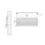 Riace Linea Dark Grey Anthracite Flat Designer Radiator 490x1200mm Single Panel 2239 BTU - Horizontal Bars