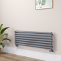 Sorrento Linea Dark Grey Anthracite Oval Designer Radiator 413x1200mm Single Panel 2007 BTU - Horizontal Bars