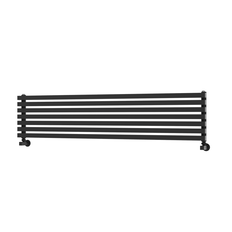Ravello Midnight Black Square Designer Radiator 315x1400mm Single Panel 2034 BTU