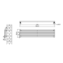 Ravello Midnight Black Square Designer Radiator 315x1400mm Single Panel 2034 BTU