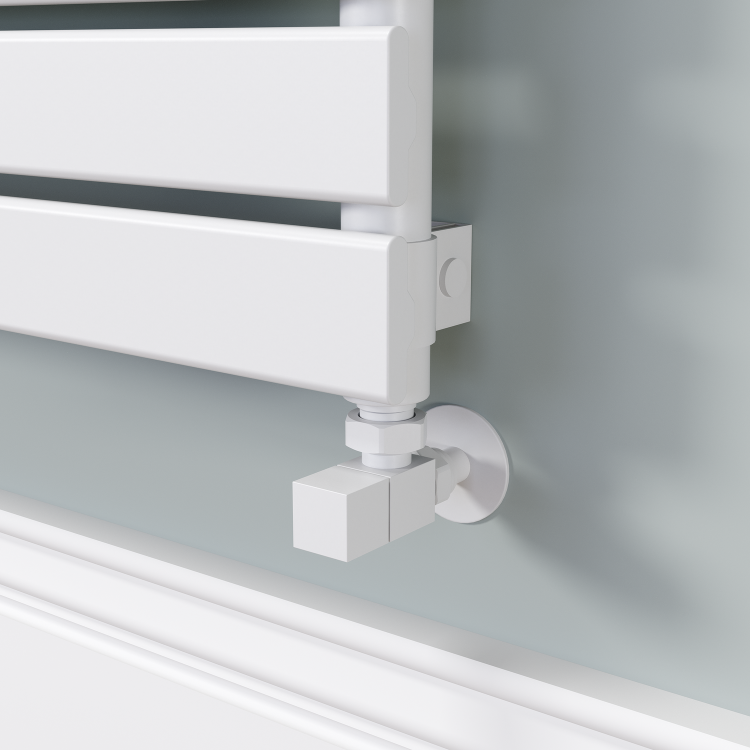 Riace Linea White Flat Designer Radiator 490x1400mm Single Panel 2590 BTU - Horizontal Bars