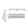 Sorrento Linea White Oval Designer Radiator 413x1400mm Single Panel 2321 BTU - Horizontal Bars