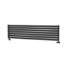 Sorrento Linea Midnight Black Oval Designer Radiator 413x1600mm Single Panel 2645 BTU - Horizontal Bars