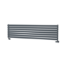 Sorrento Linea Dark Grey Anthracite Oval Designer Radiator 413x1600mm Single Panel 2645 BTU - Horizontal Bars