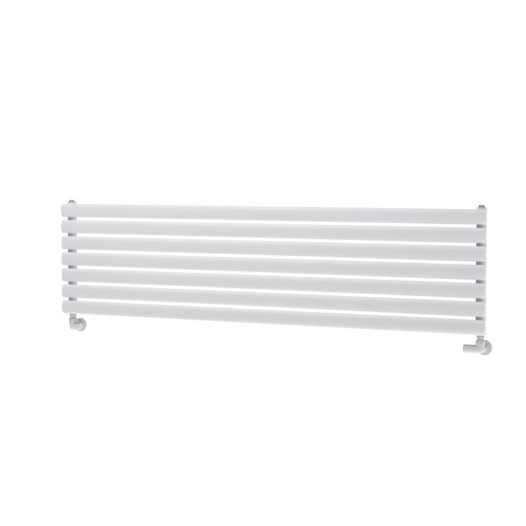 Sorrento Linea White Oval Designer Radiator 413x1600mm Single Panel 2645 BTU - Horizontal Bars