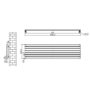 Sorrento Linea White Oval Designer Radiator 413x1600mm Single Panel 2645 BTU - Horizontal Bars