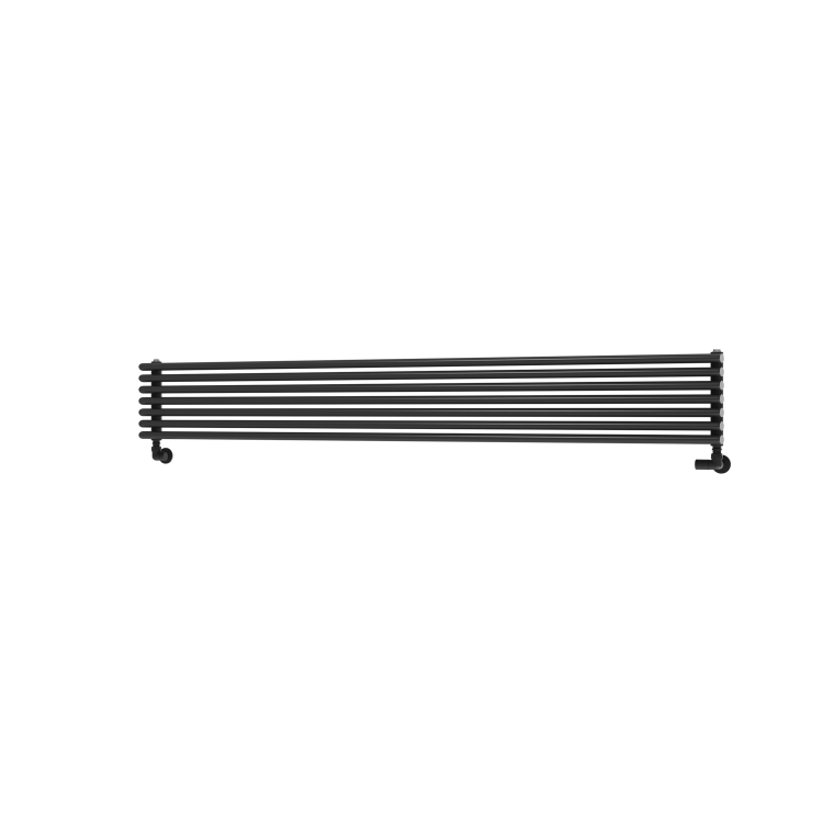 Ventura Midnight Black Oval Unique Designer Radiator 245x1800mm Single Panel 2478 BTU