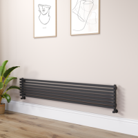 Ravello Midnight Black Square Designer Radiator 315x1800mm Single Panel 2556 BTU