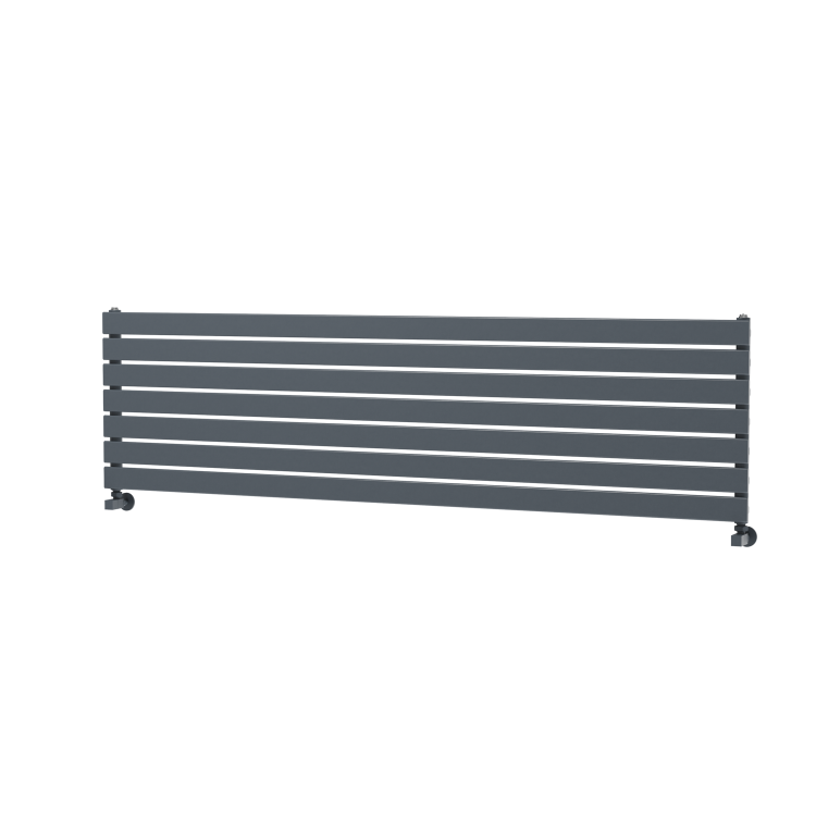 Riace Linea Dark Grey Anthracite Flat Designer Radiator 490x1800mm Single Panel 3317 BTU - Horizontal Bars