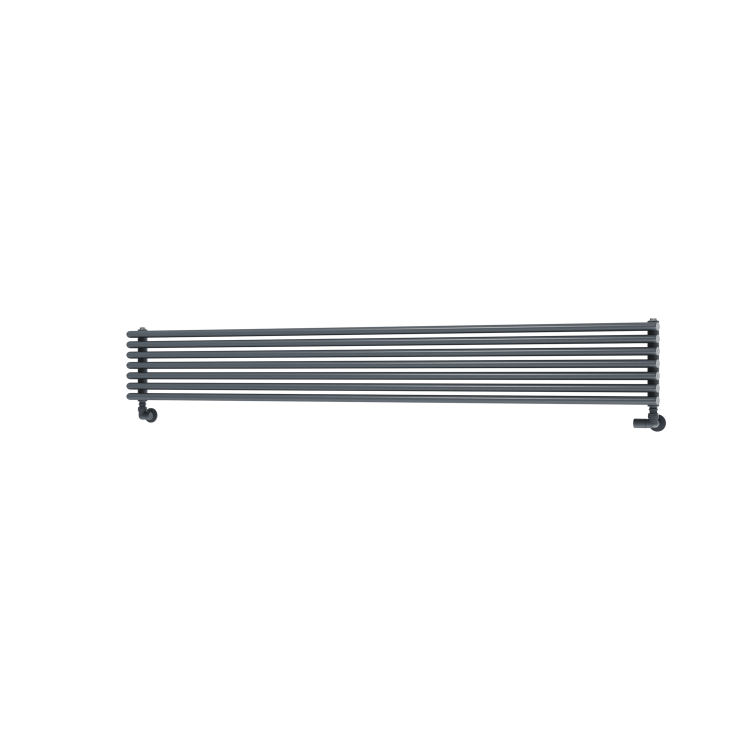 Ventura Dark Grey Anthracite Oval Unique Designer Radiator 245x1800mm Single Panel 2478 BTU