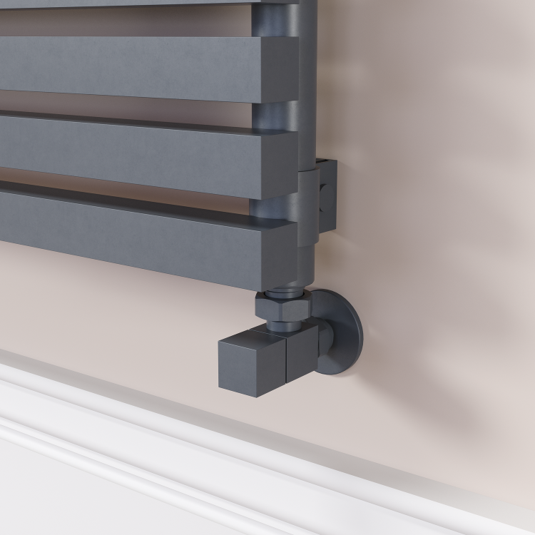 Ravello Dark Grey Anthracite Square Designer Radiator 315x1800mm Single Panel 2556 BTU