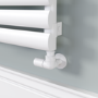 Sorrento Linea White Oval Designer Radiator 413x1800mm Single Panel 2980 BTU - Horizontal Bars
