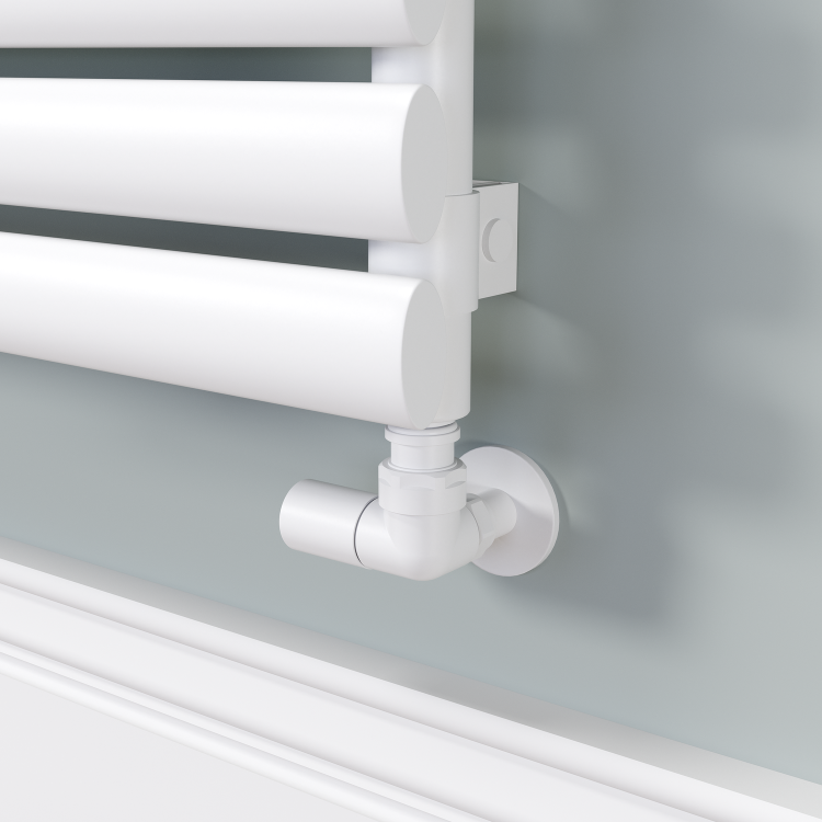 Sorrento Linea White Oval Designer Radiator 413x1800mm Single Panel 2980 BTU - Horizontal Bars